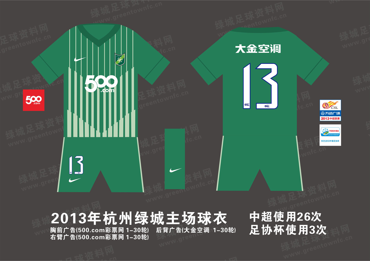 2013年杭州绿城球衣插图